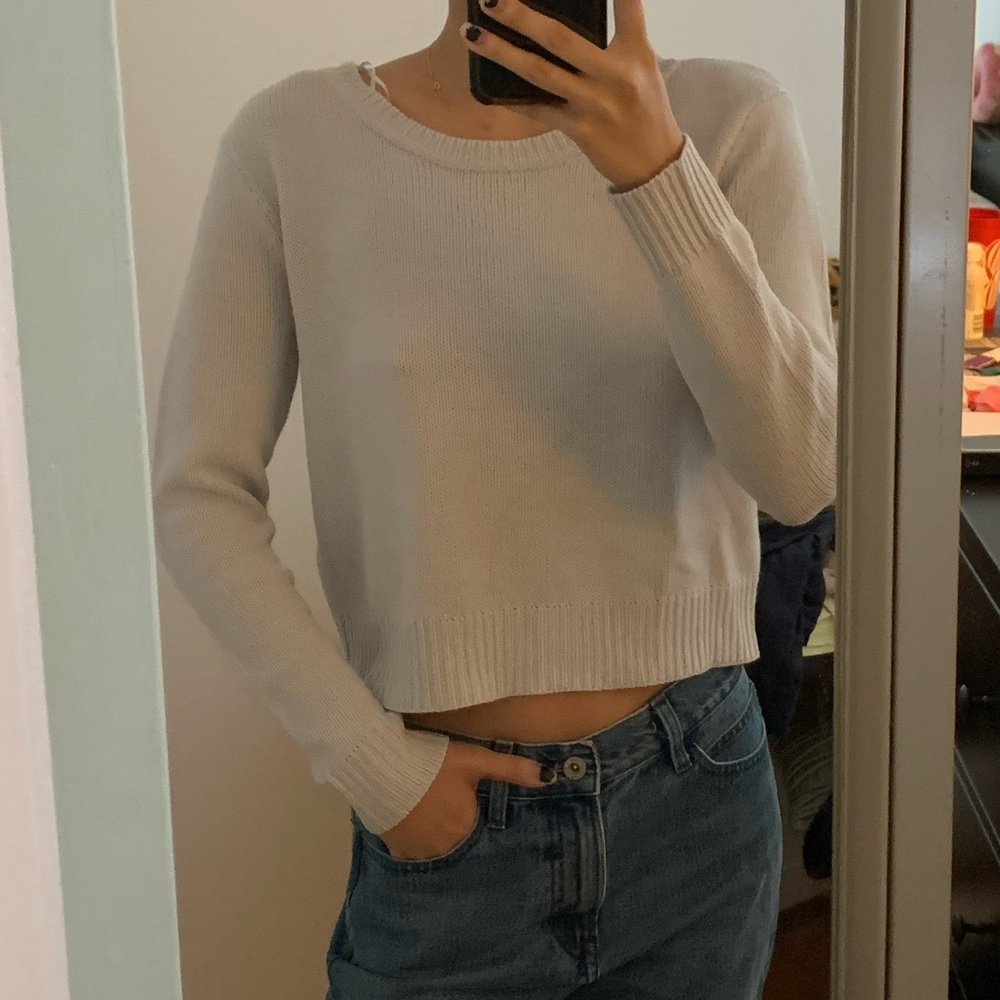Light Gray Blue Knit Sweater